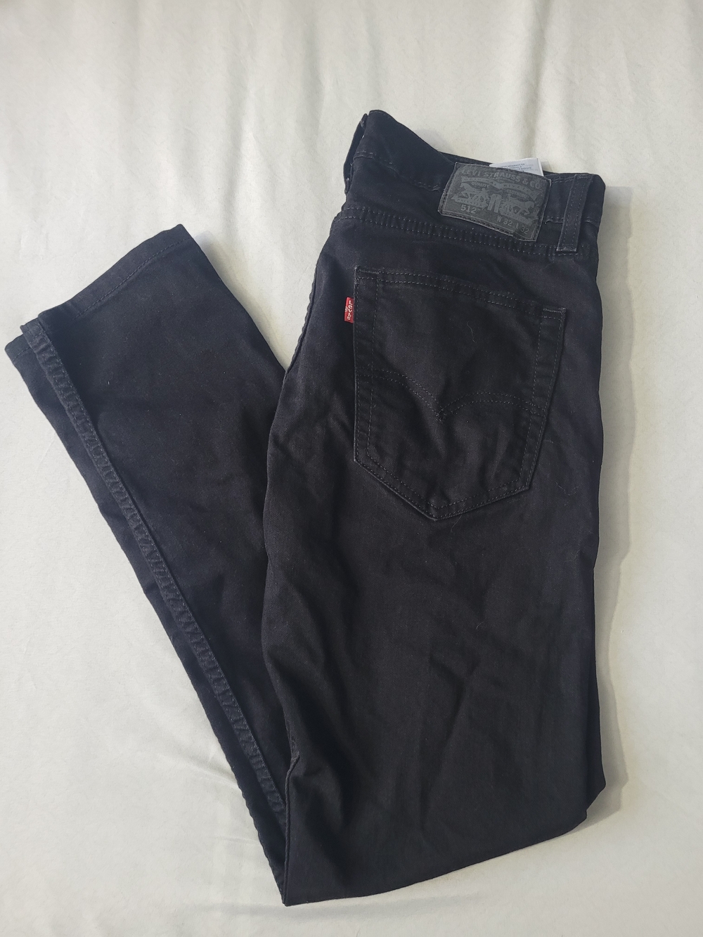 Levi's Mens Black Red Tab Slim Jeans